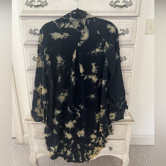 Womens Shirts Large Streetwear Splatter Thrill Jeans Destroyed Tunic Long Sleeve - Picture 2 of 6